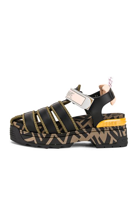 fendi t rex sandals|FENDI Vitello T Rex Platform Sandals 38.5 Black.